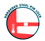 Hardened steel pin lock